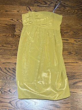 Vera Wang Lavender Label Shimmery Yellow/Green Party Dress